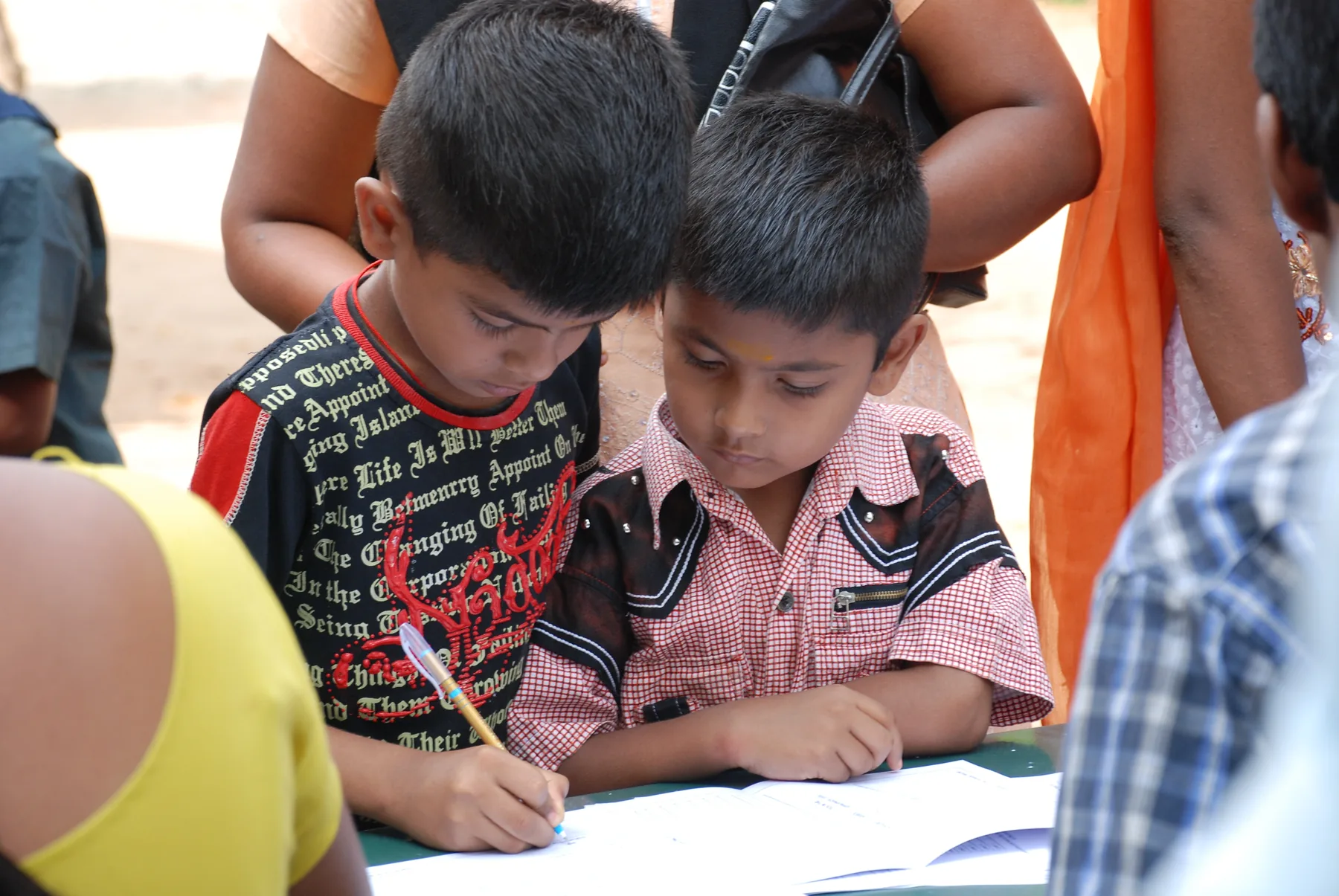 Students prepare to participate, documented by The ART Foundation in 2011