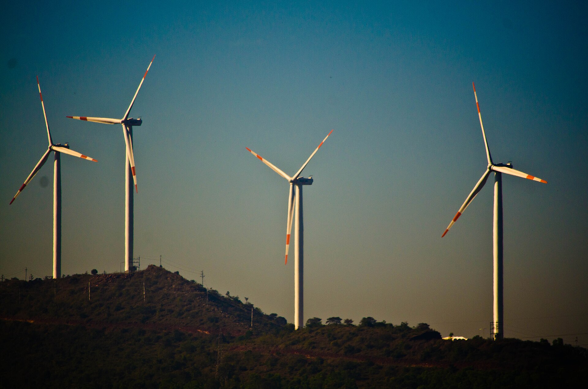 Wind turbines in Karnataka representing a sustainable India